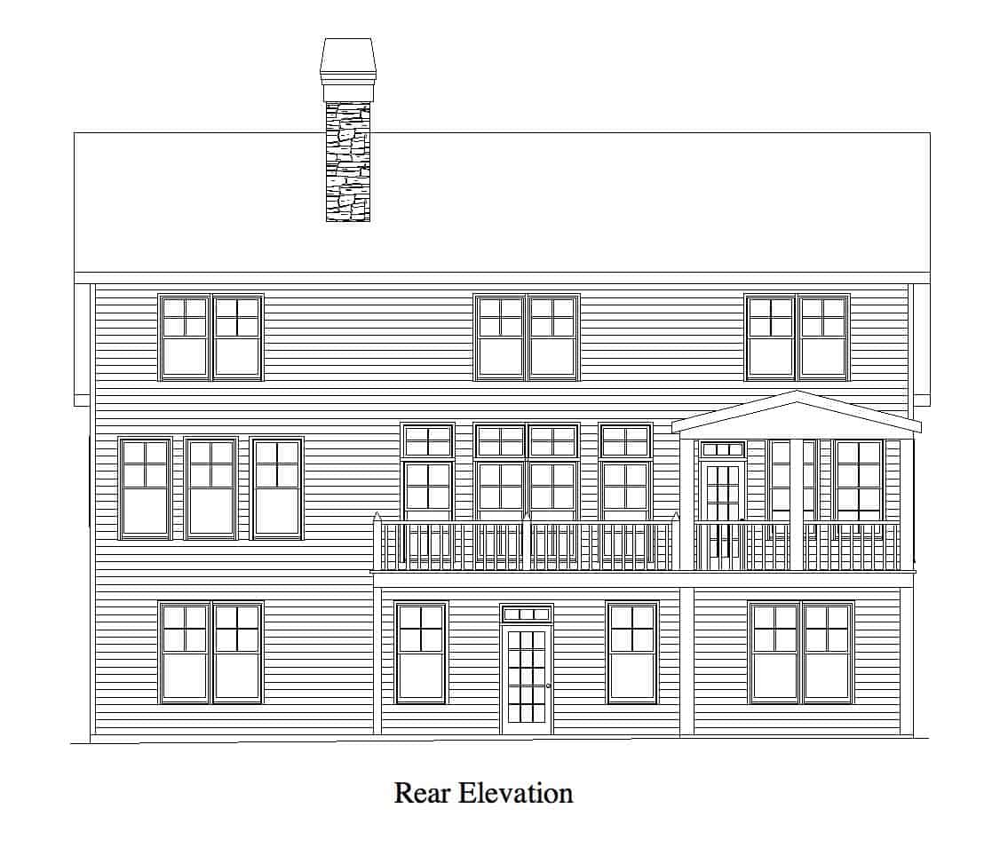 Home Plan Rear Elevation of this 3-Bedroom,2630 Sq Ft Plan -163-1080