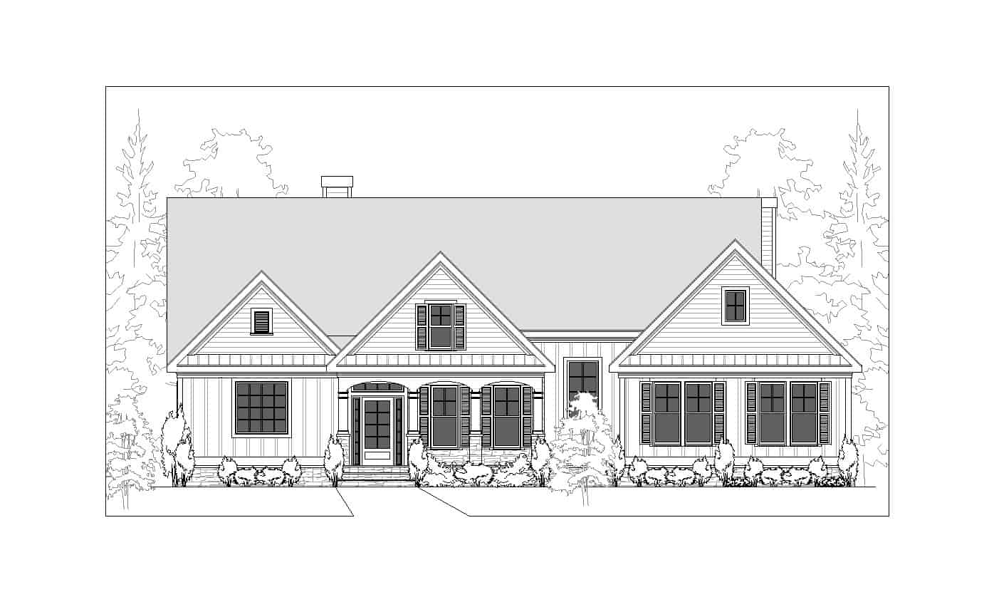 Home Plan Front Elevation of this 4-Bedroom,4313 Sq Ft Plan -163-1081