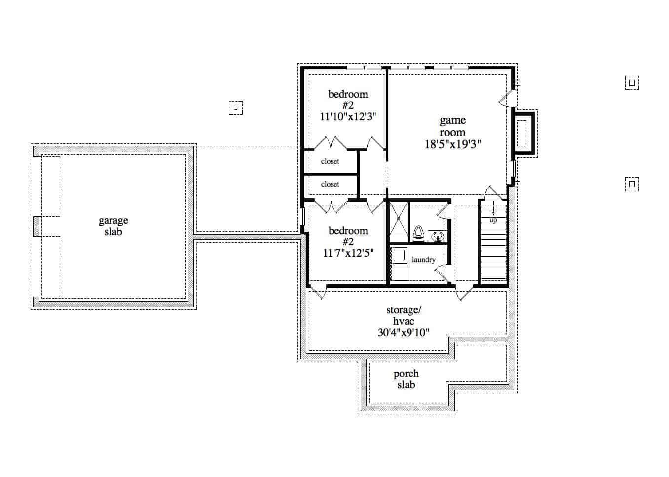Basement of Ranch Plan #163-1082