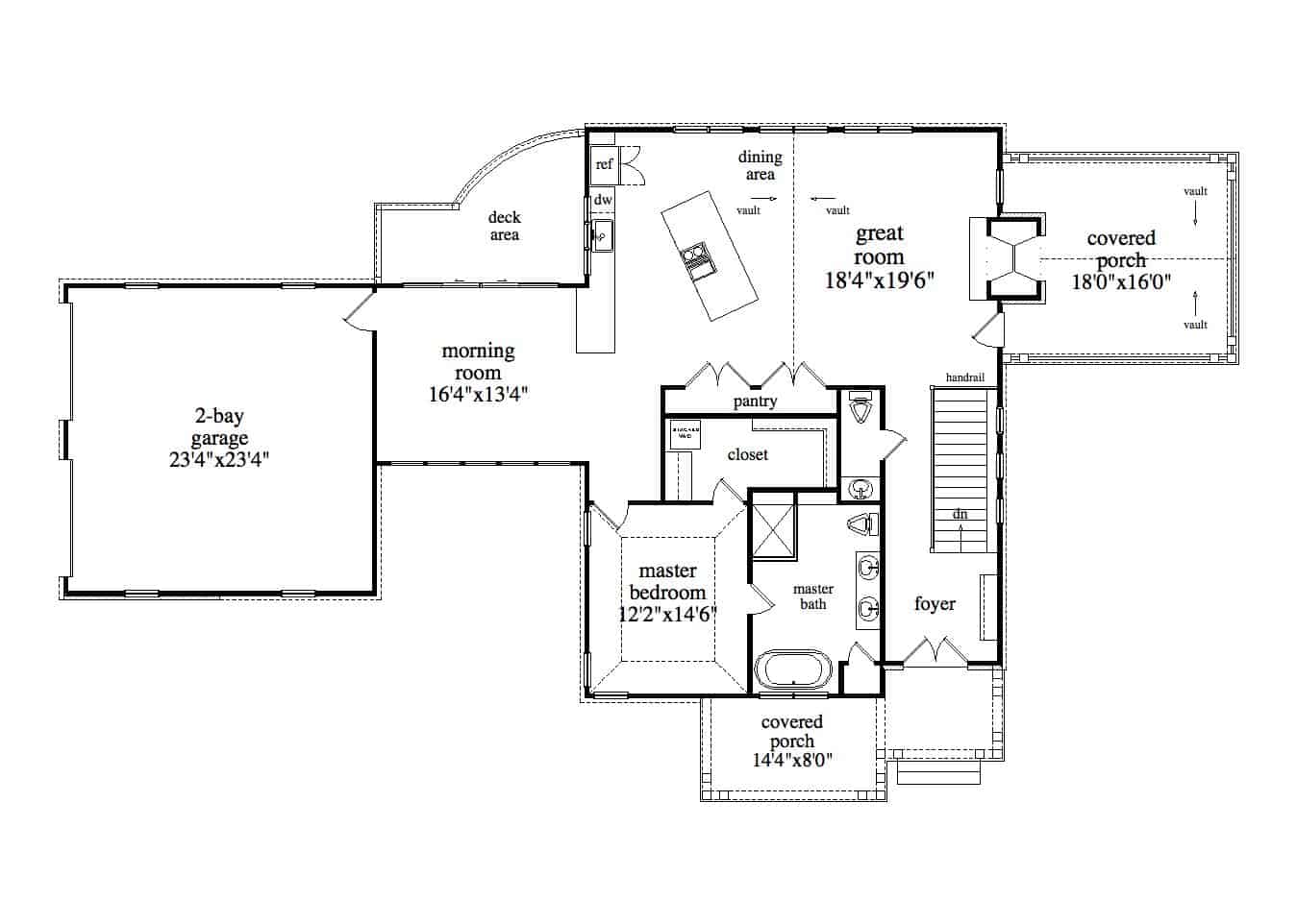 Main Level of Ranch Plan #163-1082