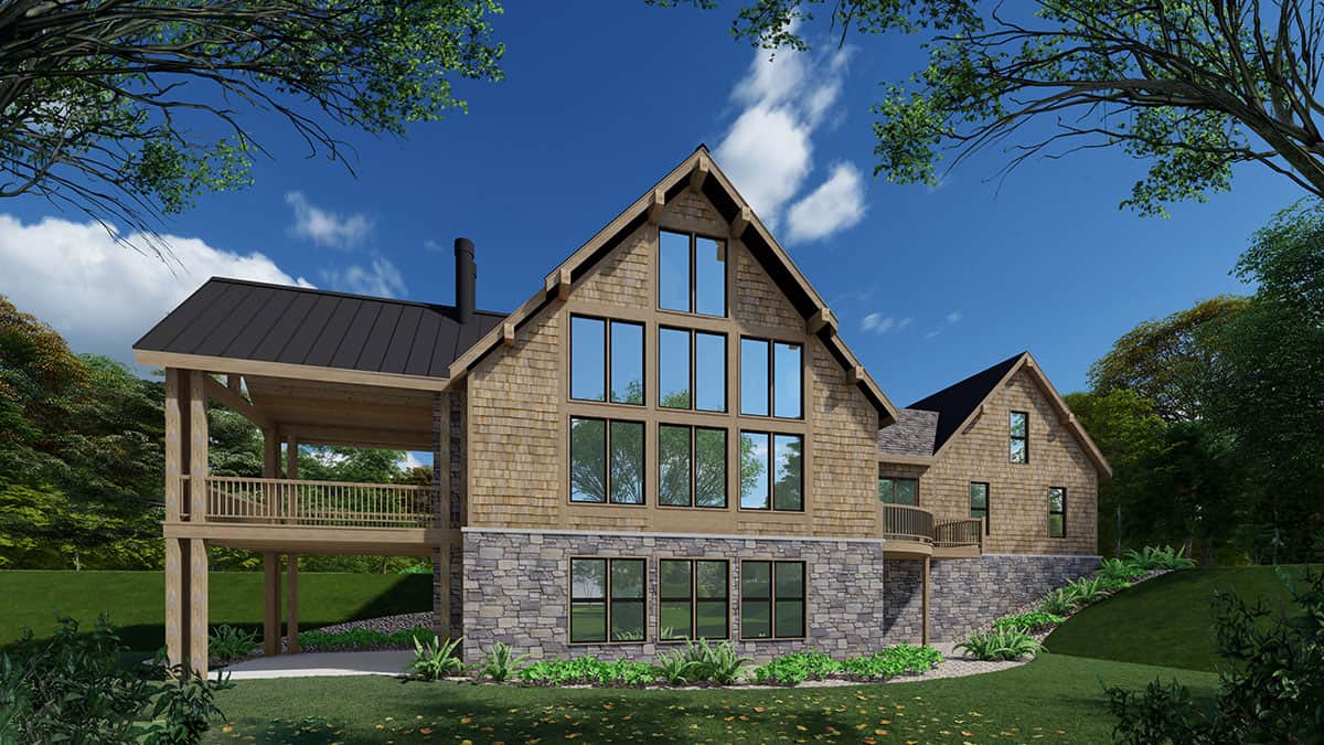 Rear View of this 3-Bedroom,2665 Sq Ft Plan -163-1082