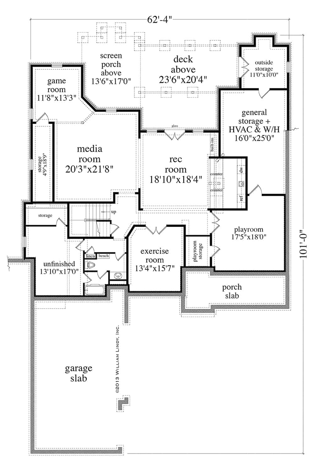 Basement of Traditional Plan #163-1083