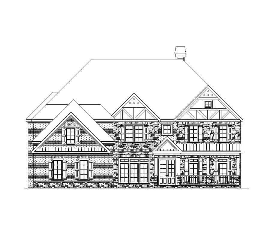 Home Plan Front Elevation of this 6-Bedroom,5687 Sq Ft Plan -163-1083