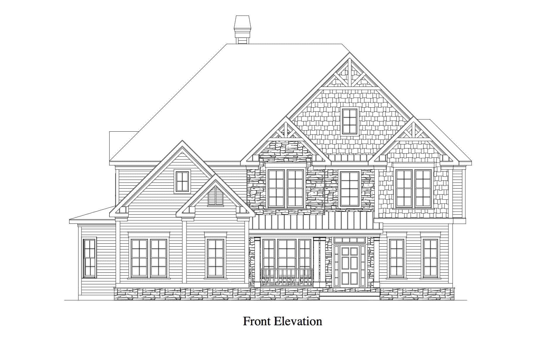 Home Plan Front Elevation of this 5-Bedroom,3496 Sq Ft Plan -163-1084