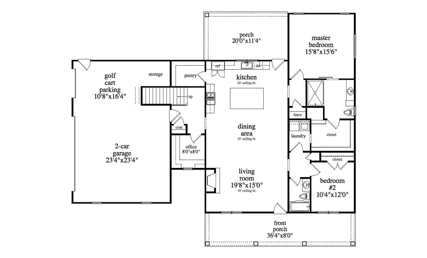 Main Level of Ranch Plan #163-1087