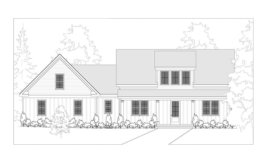 Home Plan Front Elevation of this 2-Bedroom,1740 Sq Ft Plan -163-1087