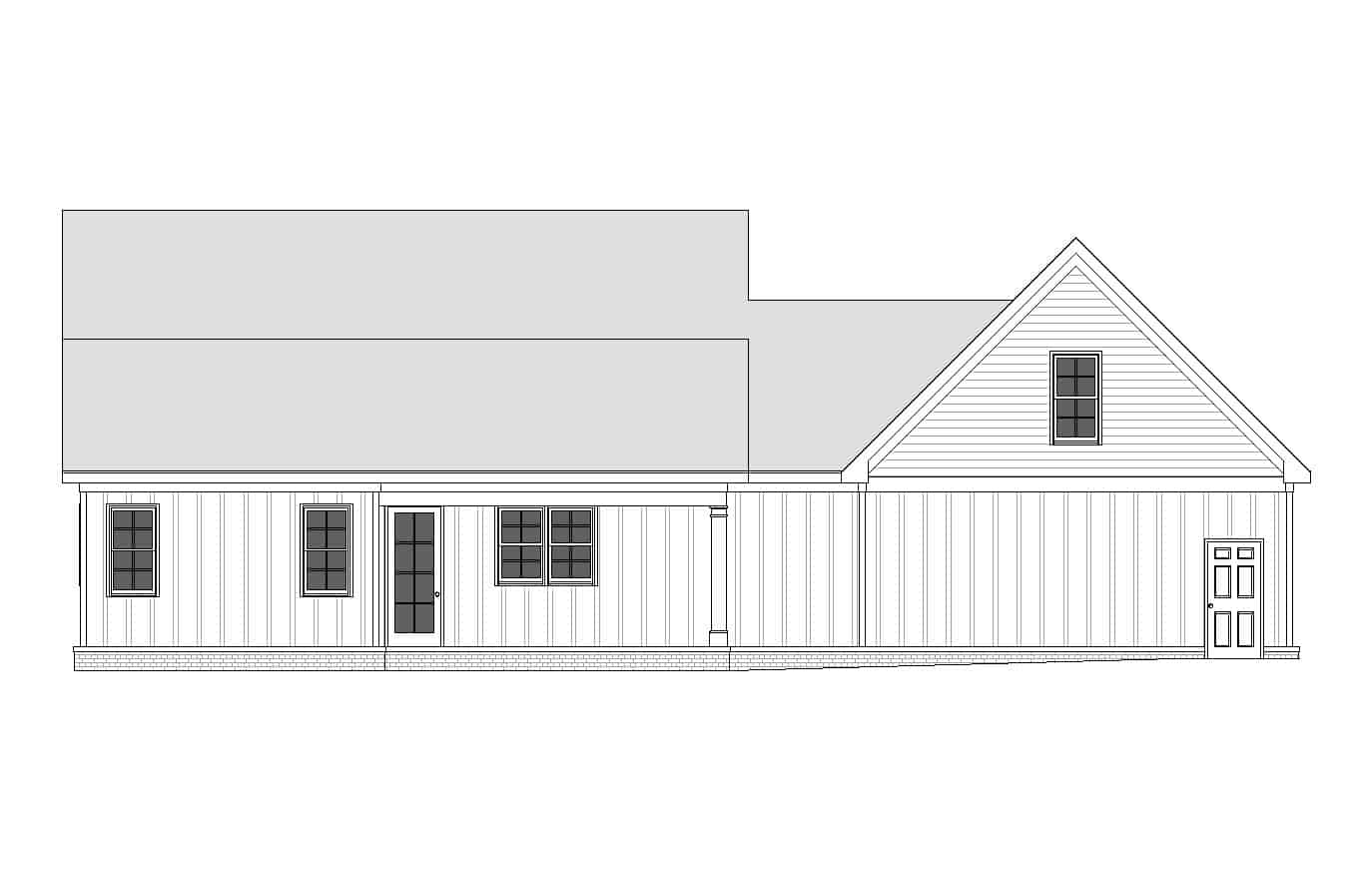 Home Plan Rear Elevation of this 2-Bedroom,1740 Sq Ft Plan -163-1087