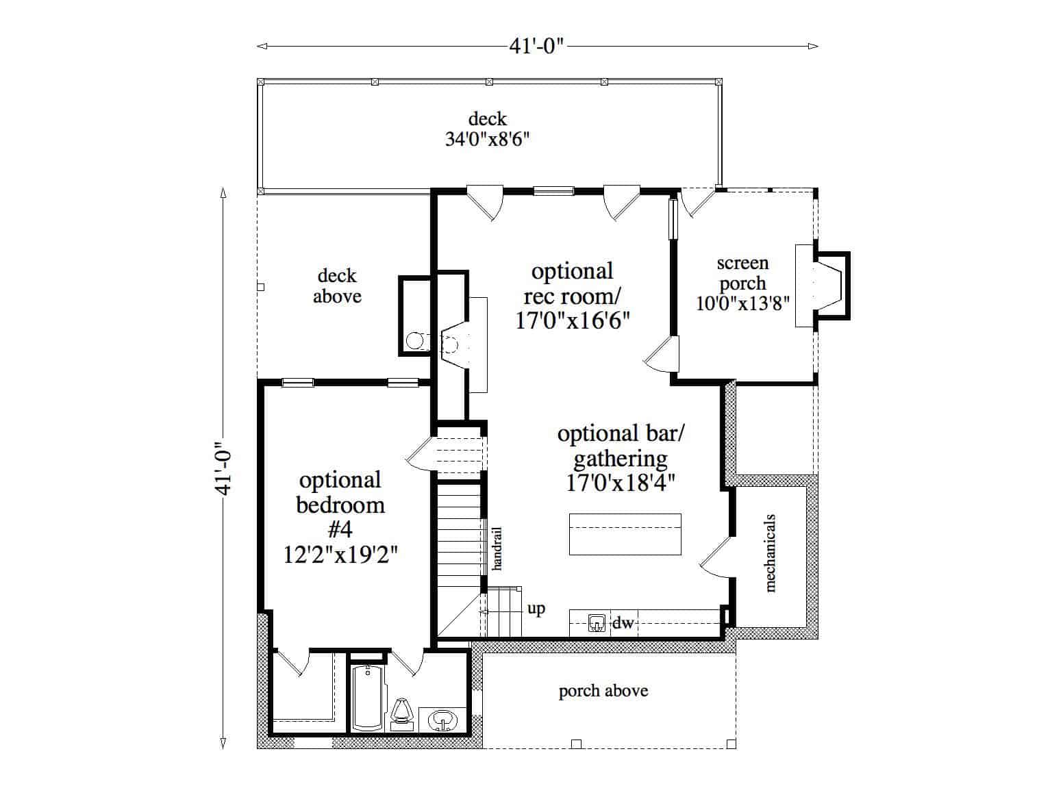 Basement of Farmhouse Plan #163-1088