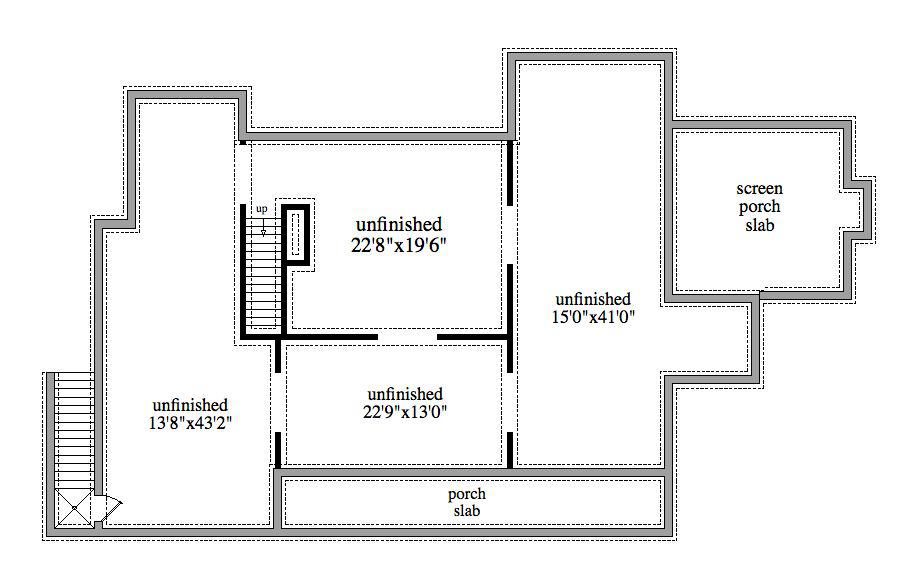 Basement of Farmhouse Plan #163-1089