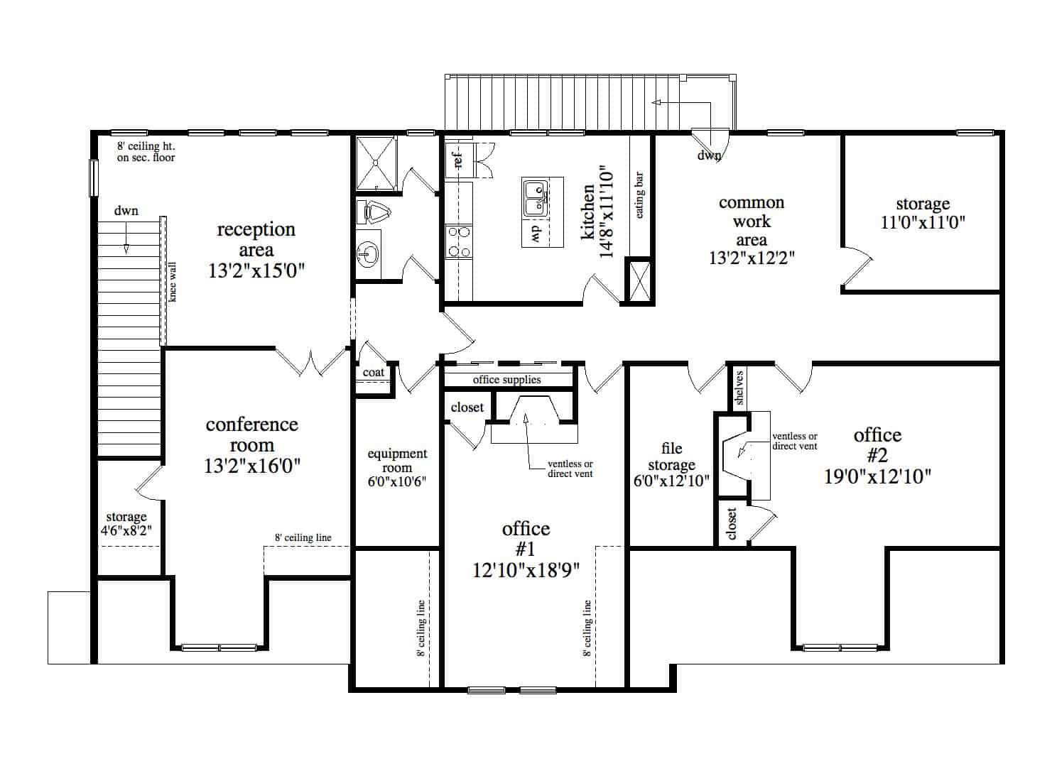 Upper Level of Garage Plan #163-1090
