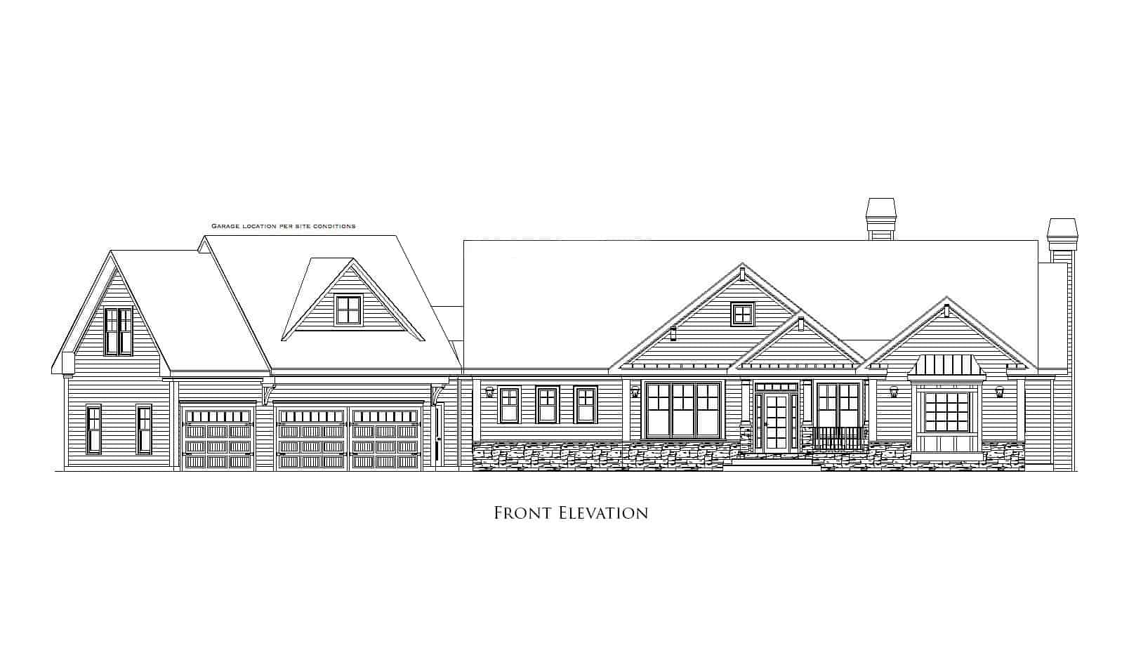 Home Plan Front Elevation of this 2-Bedroom,2339 Sq Ft Plan -163-1091