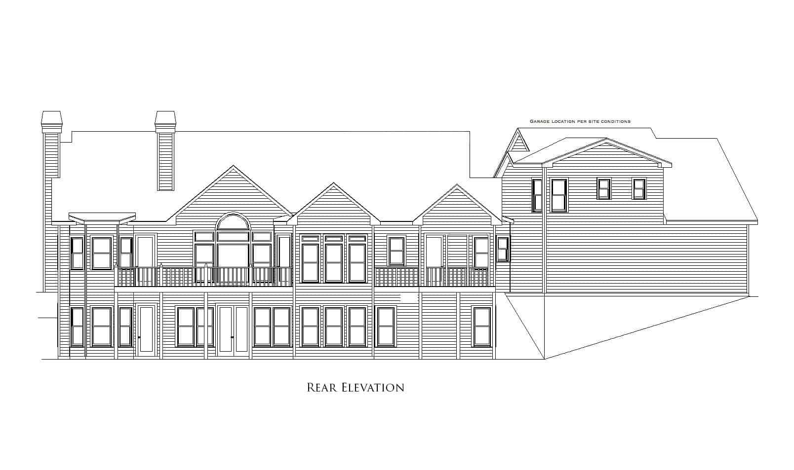 Home Plan Rear Elevation of this 2-Bedroom,2339 Sq Ft Plan -163-1091