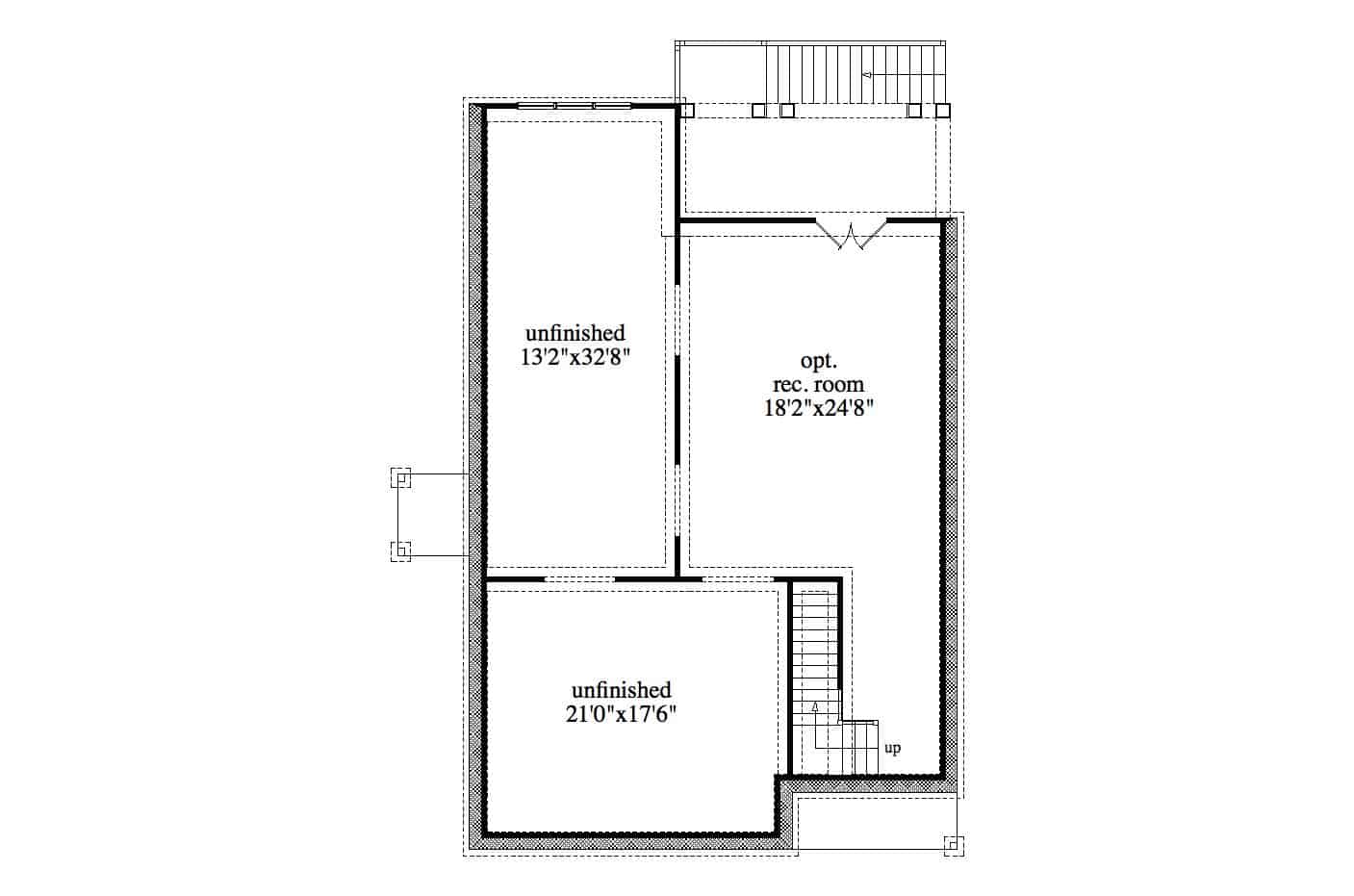 Basement of Farmhouse Plan #163-1093