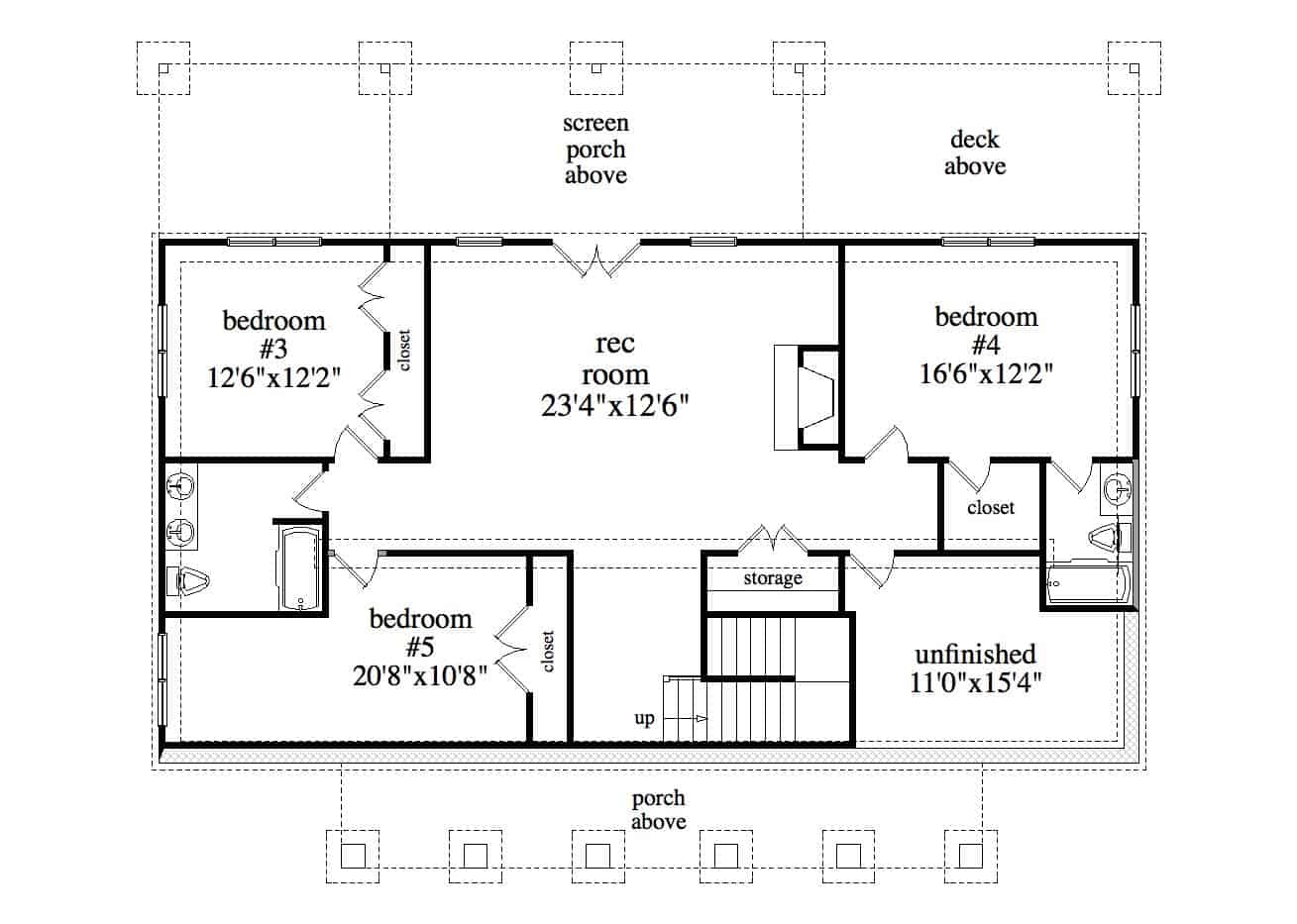 Basement of Ranch Plan #163-1094