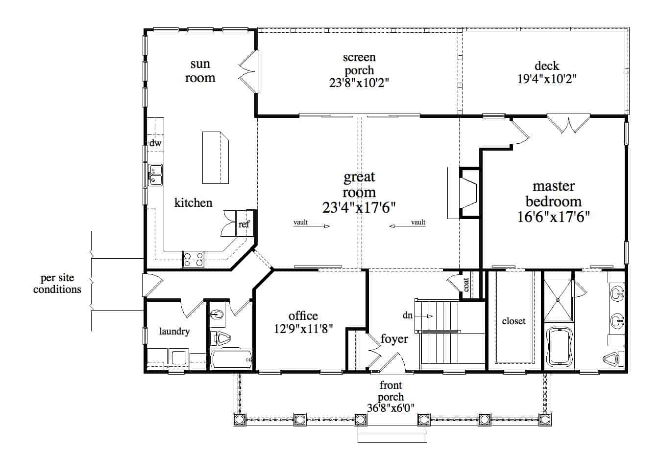 Main Level of Ranch Plan #163-1094