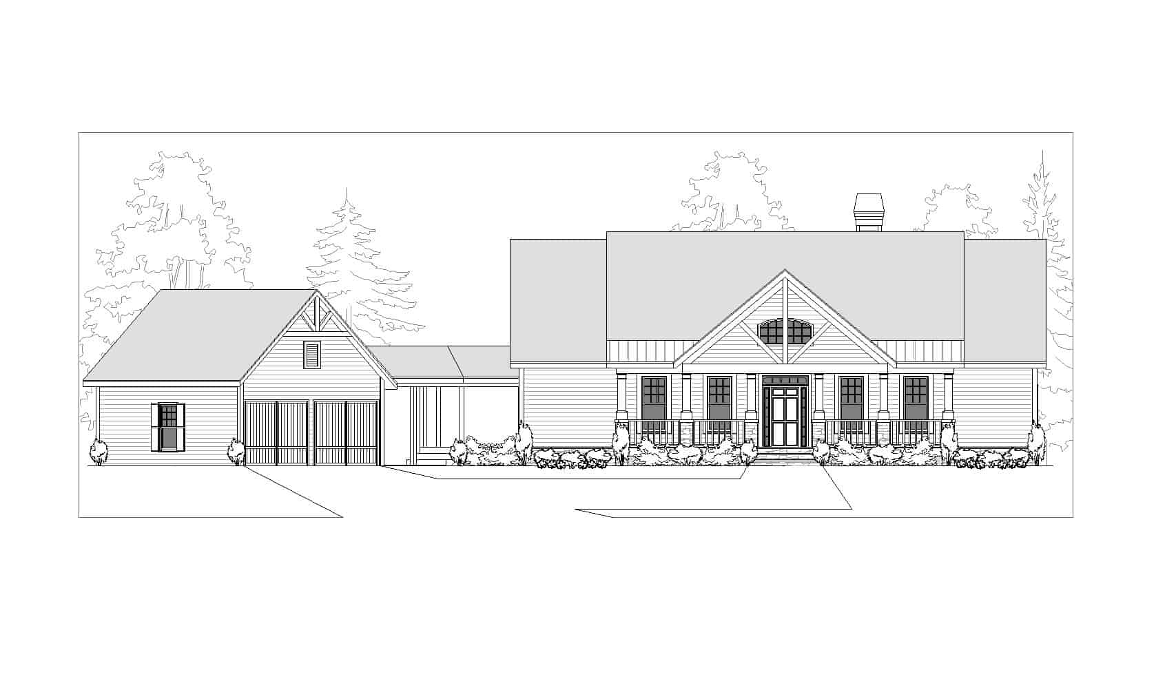 Home Plan Front Elevation of this 4-Bedroom,3205 Sq Ft Plan -163-1094