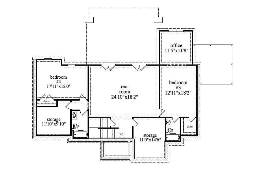Basement of Contemporary Plan #163-1095