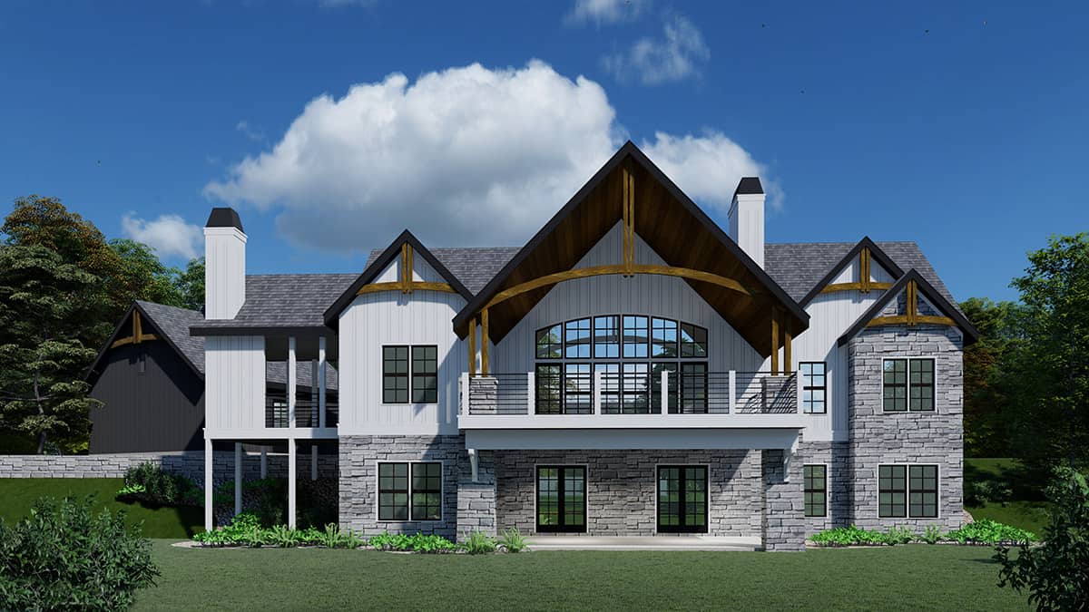 Rear View of this 2-Bedroom,2981 Sq Ft Plan -163-1095