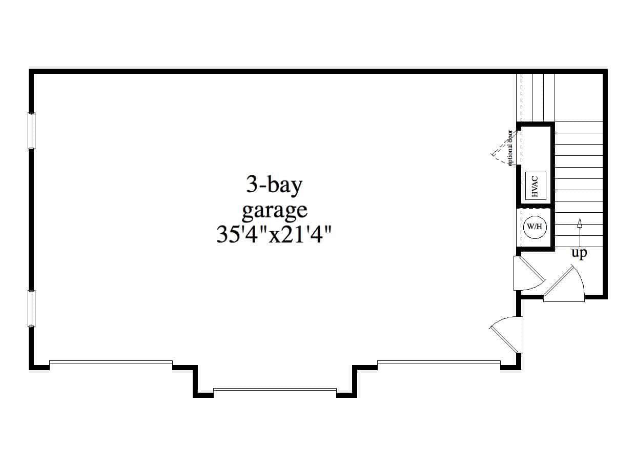Main Level of Garage w/Apartments Plan #163-1097