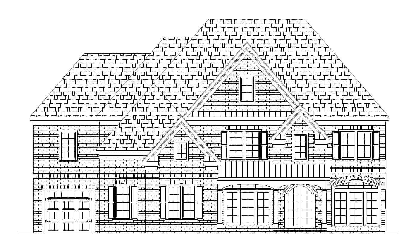 Home Plan Front Elevation of this 5-Bedroom,4350 Sq Ft Plan -163-1098