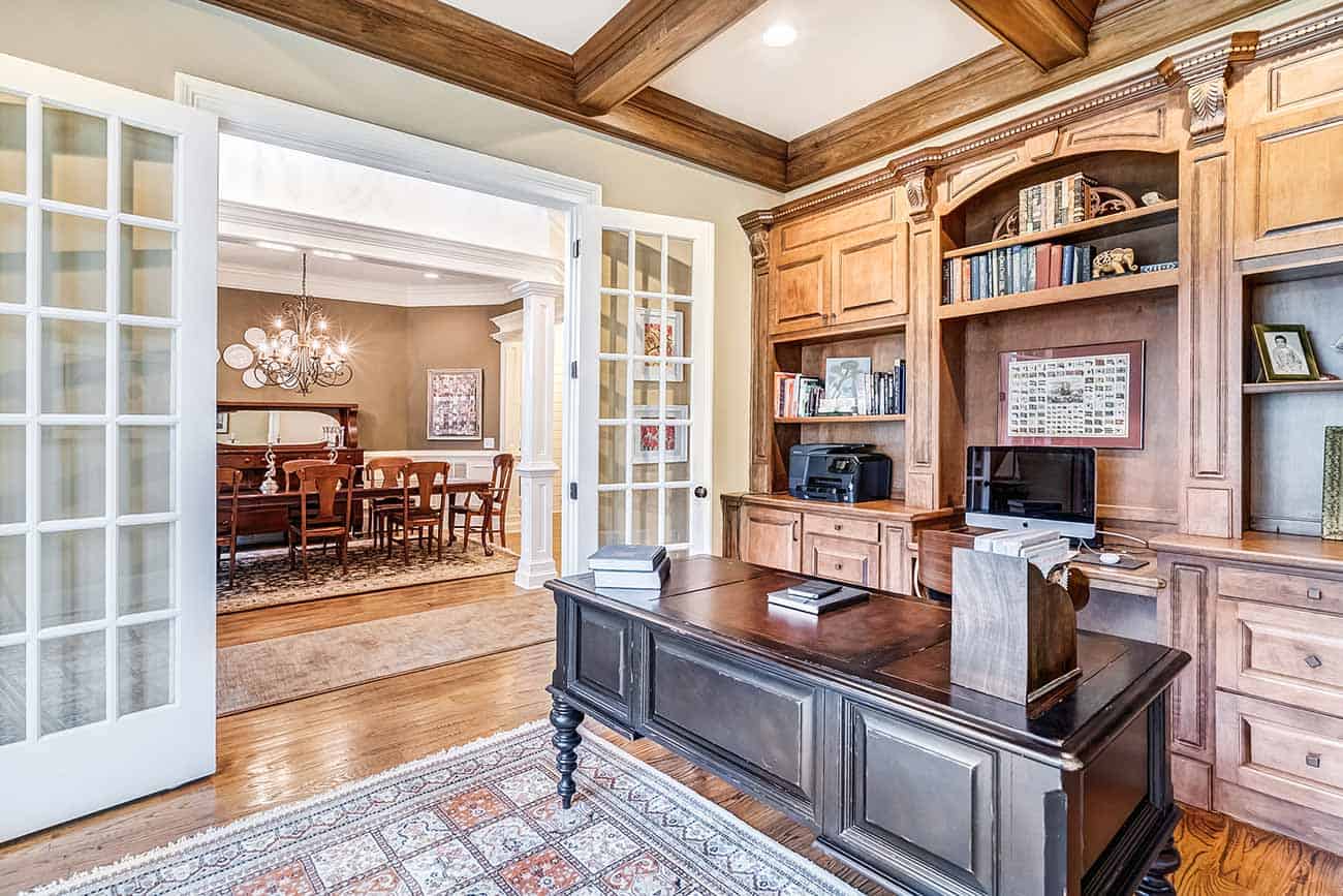 Home Office: Library of this 5-Bedroom,4350 Sq Ft Plan -163-1098