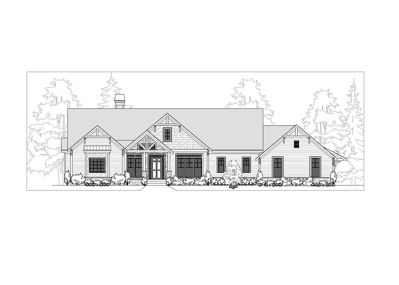 Home Plan Front Elevation of this 3-Bedroom,3315 Sq Ft Plan -163-1099