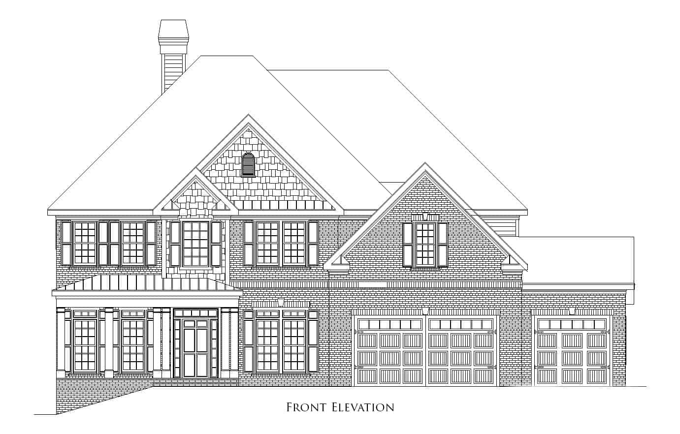 Home Plan Front Elevation of this 5-Bedroom,3189 Sq Ft Plan -163-1100