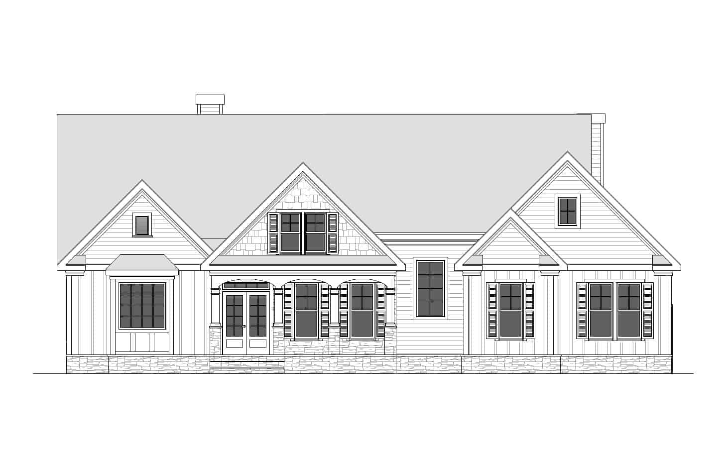 Home Plan Front Elevation of this 4-Bedroom,2760 Sq Ft Plan -163-1101