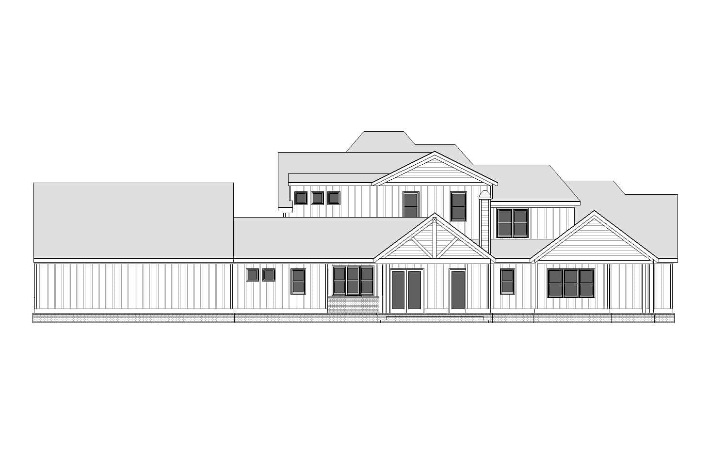 Home Plan Rear Elevation of this 4-Bedroom,4380 Sq Ft Plan -163-1102