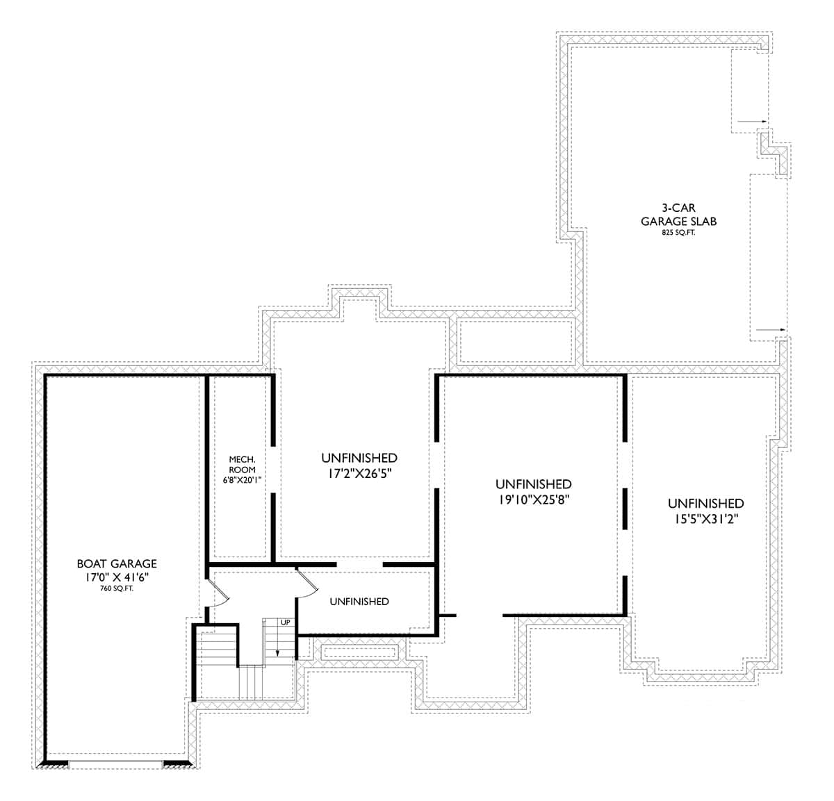 Basement of Luxury Plan #163-1103