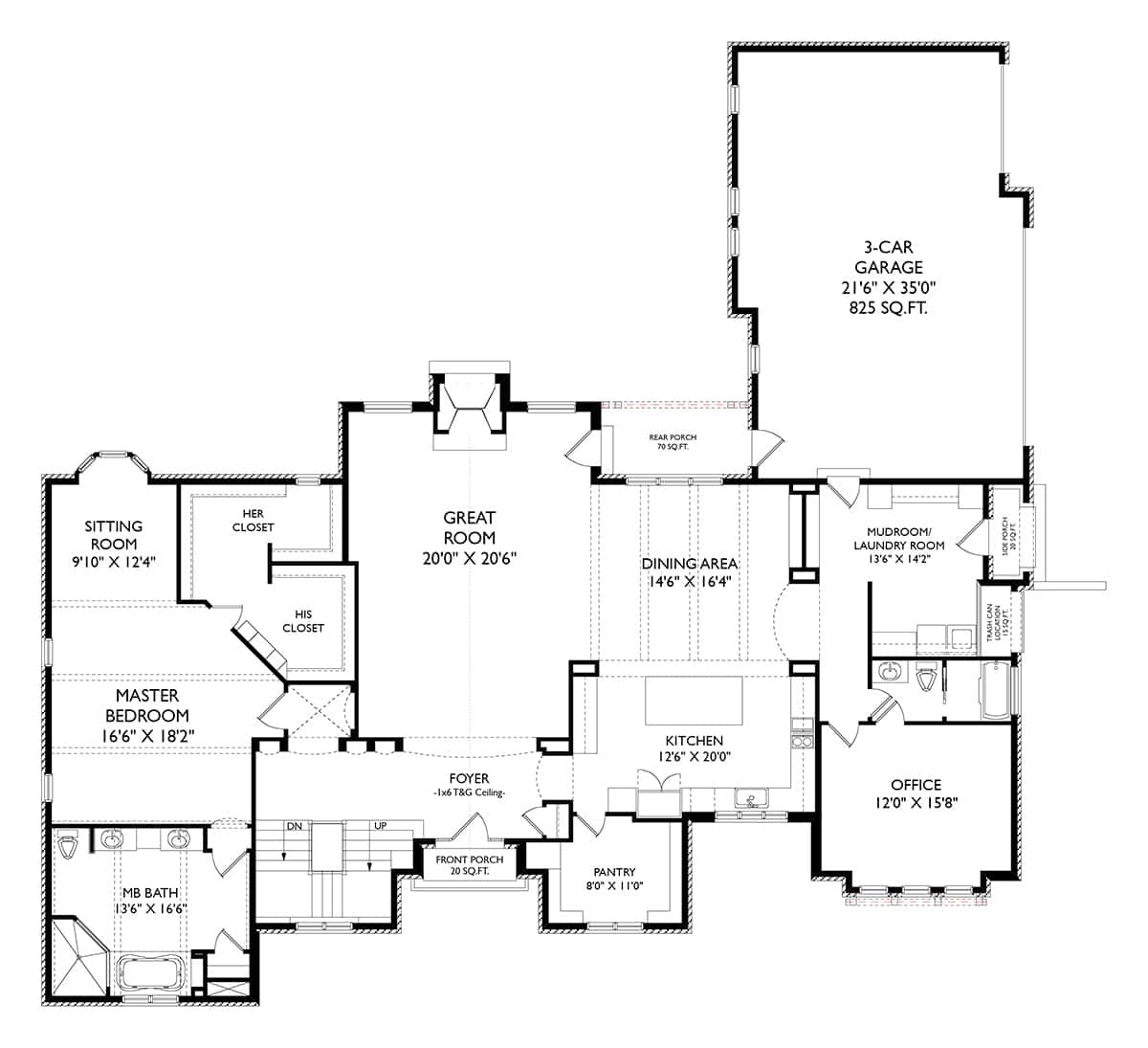 Main Level of Luxury Plan #163-1103