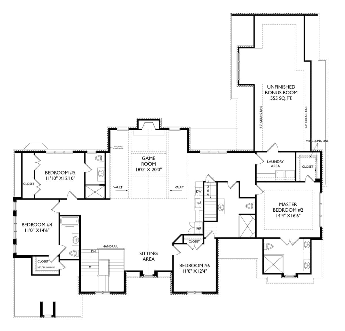 Upper Level of Luxury Plan #163-1103