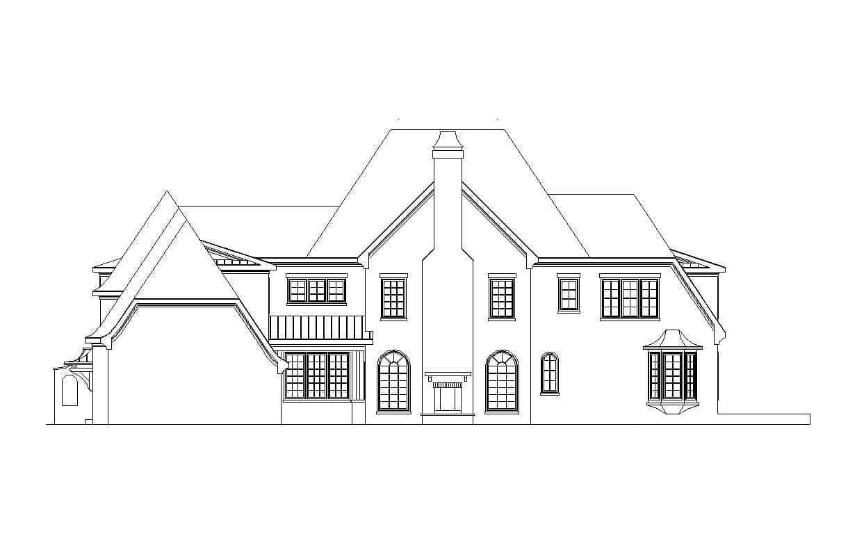 Home Plan Rear Elevation of this 6-Bedroom,5655 Sq Ft Plan -163-1103