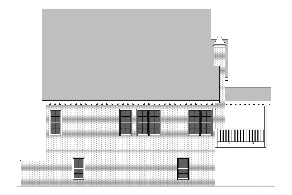 Home Plan Rear Elevation of this 4-Bedroom,4005 Sq Ft Plan -163-1104