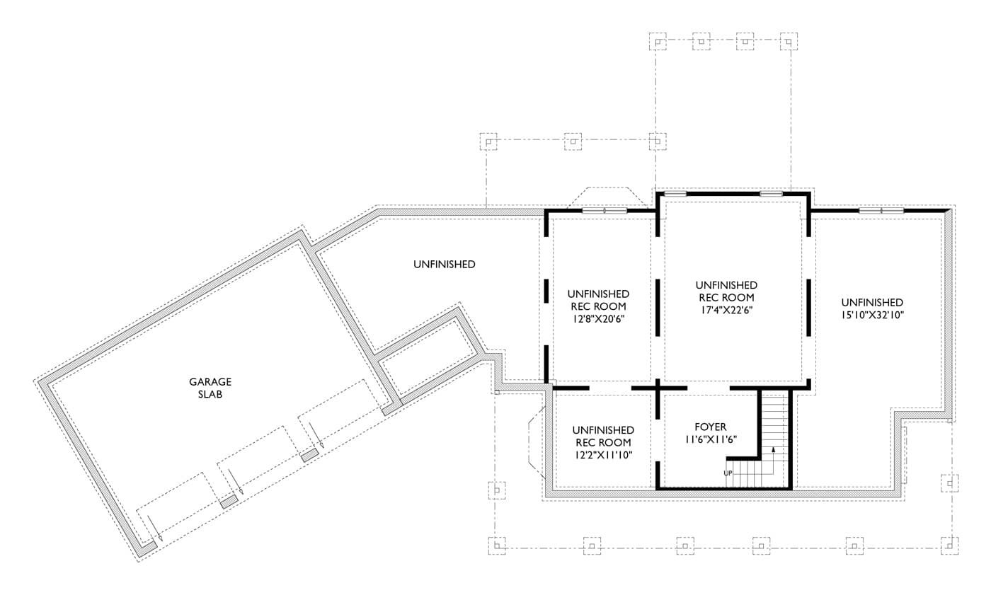 Basement of Cape Cod Plan #163-1105