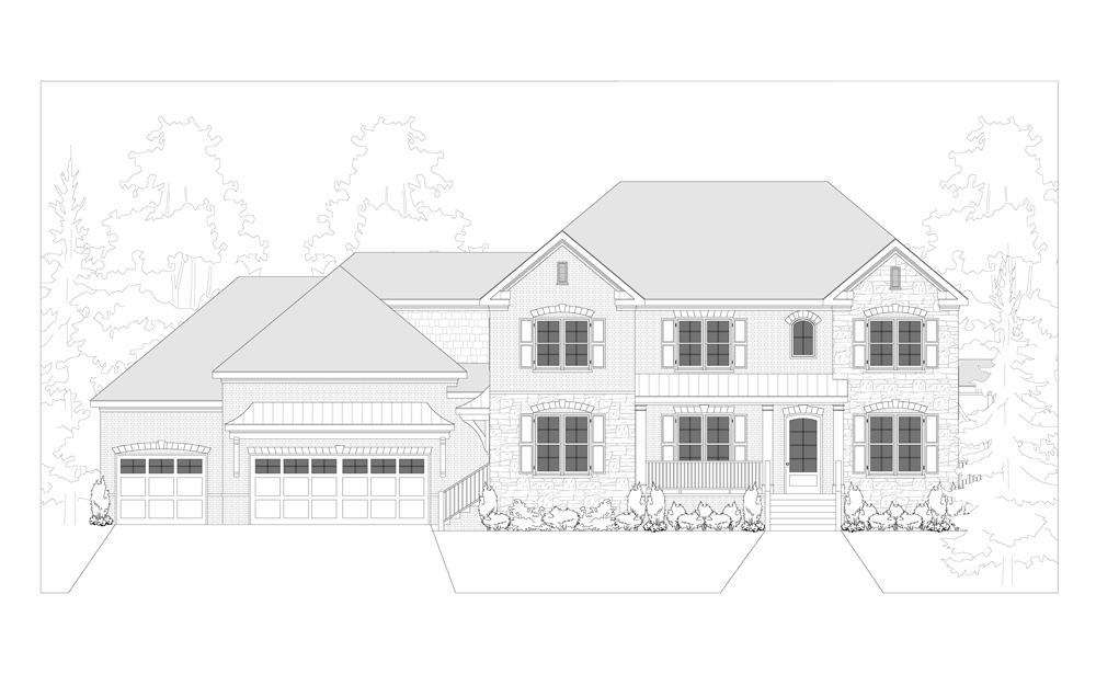 Home Plan Front Elevation of this 5-Bedroom,4560 Sq Ft Plan -163-1106