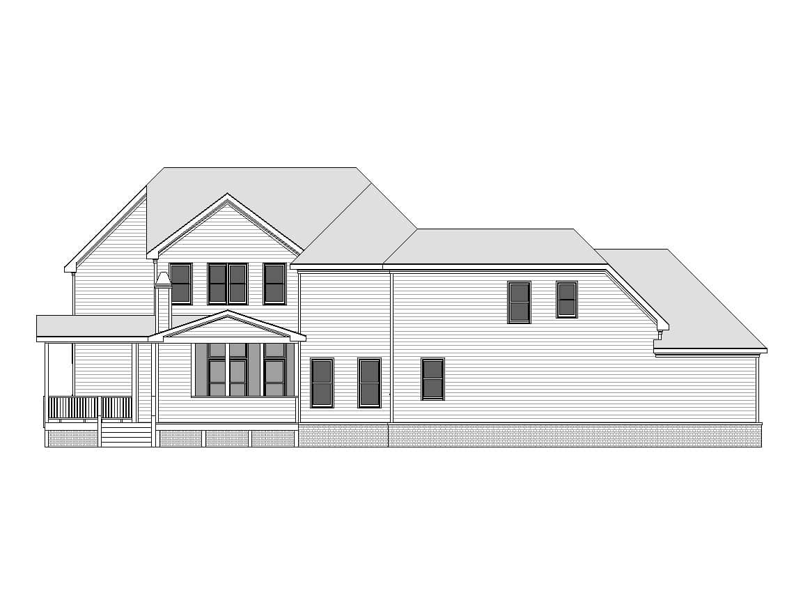 Home Plan Rear Elevation of this 5-Bedroom,4560 Sq Ft Plan -163-1106