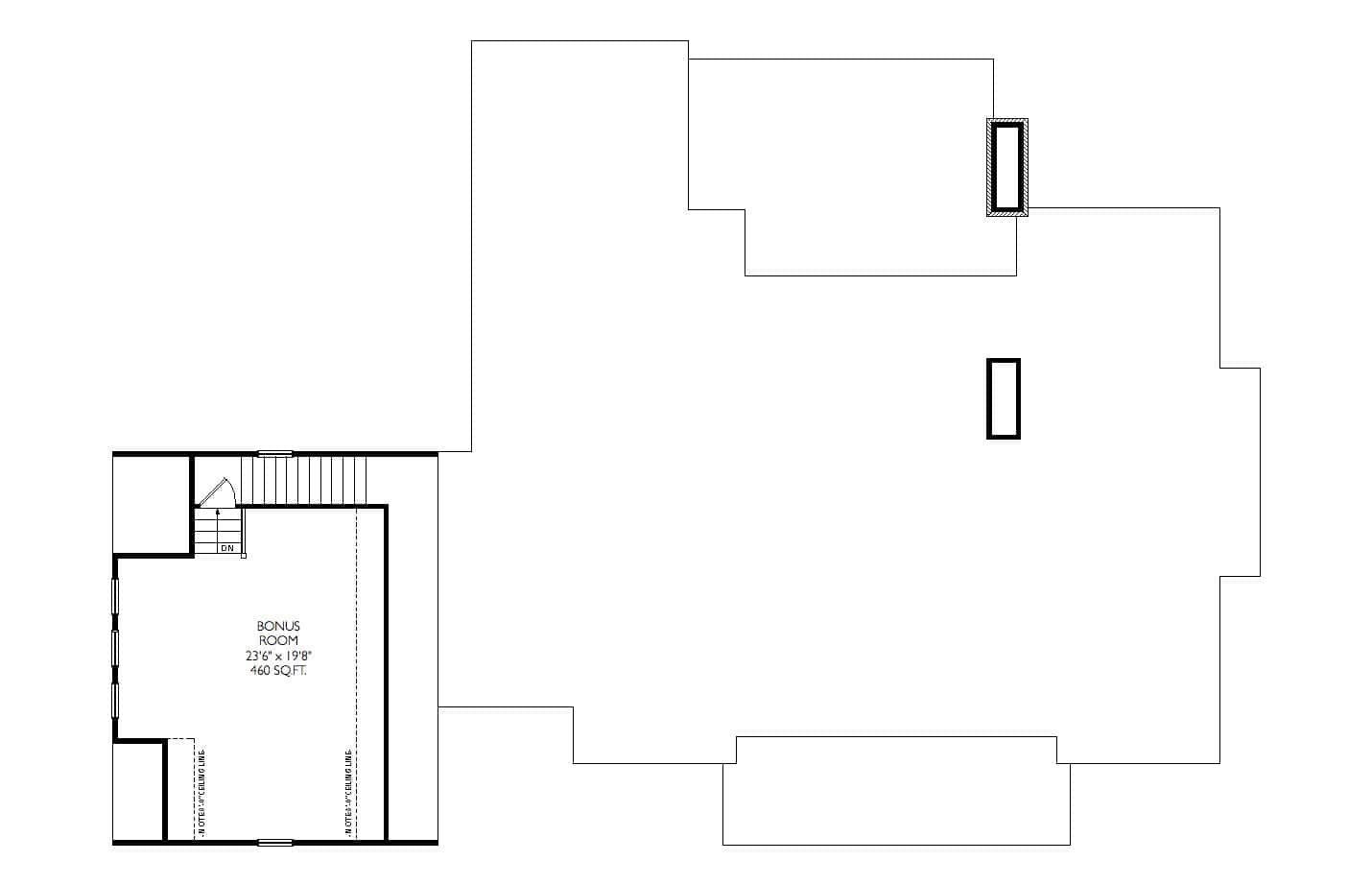 Bonus Room of Ranch Plan #163-1107