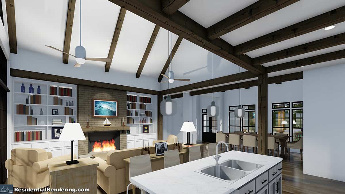 Kitchen: Kitchen Island of this 3-Bedroom,2365 Sq Ft Plan -163-1107