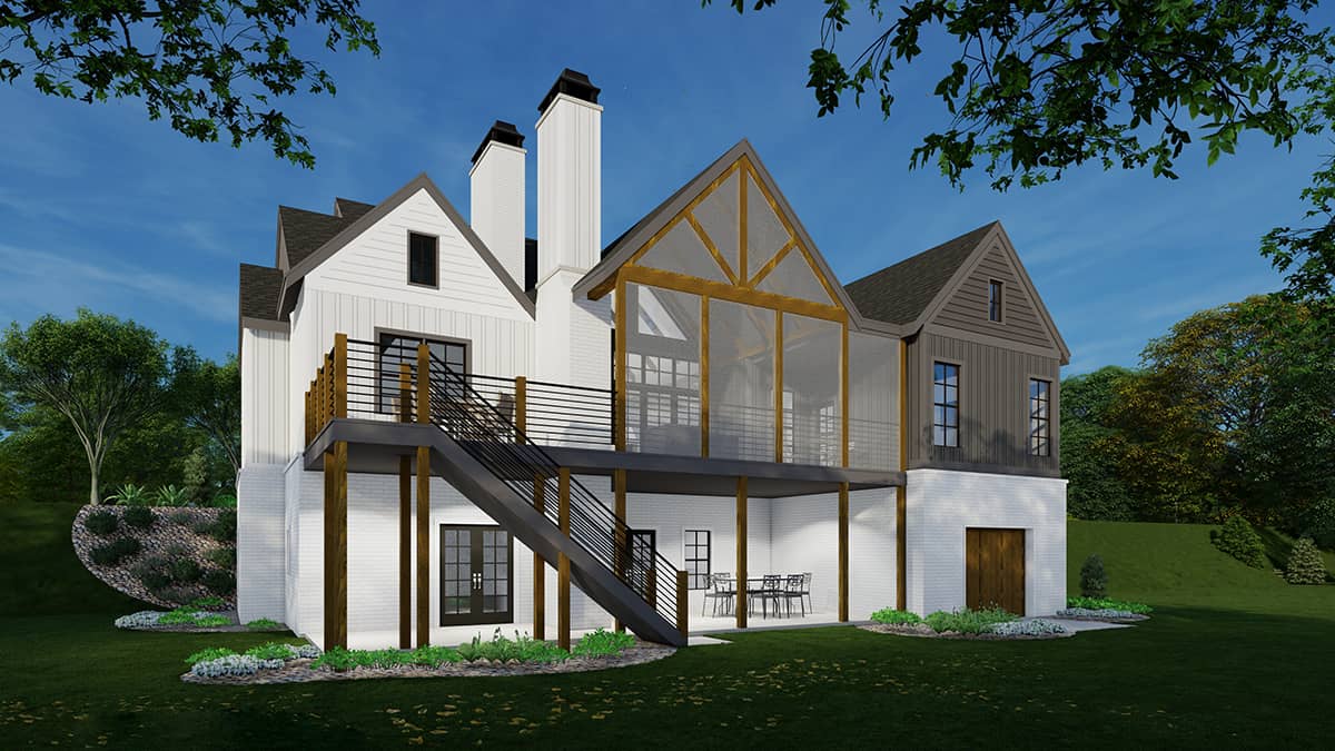 Rear View of this 3-Bedroom,2365 Sq Ft Plan -163-1107