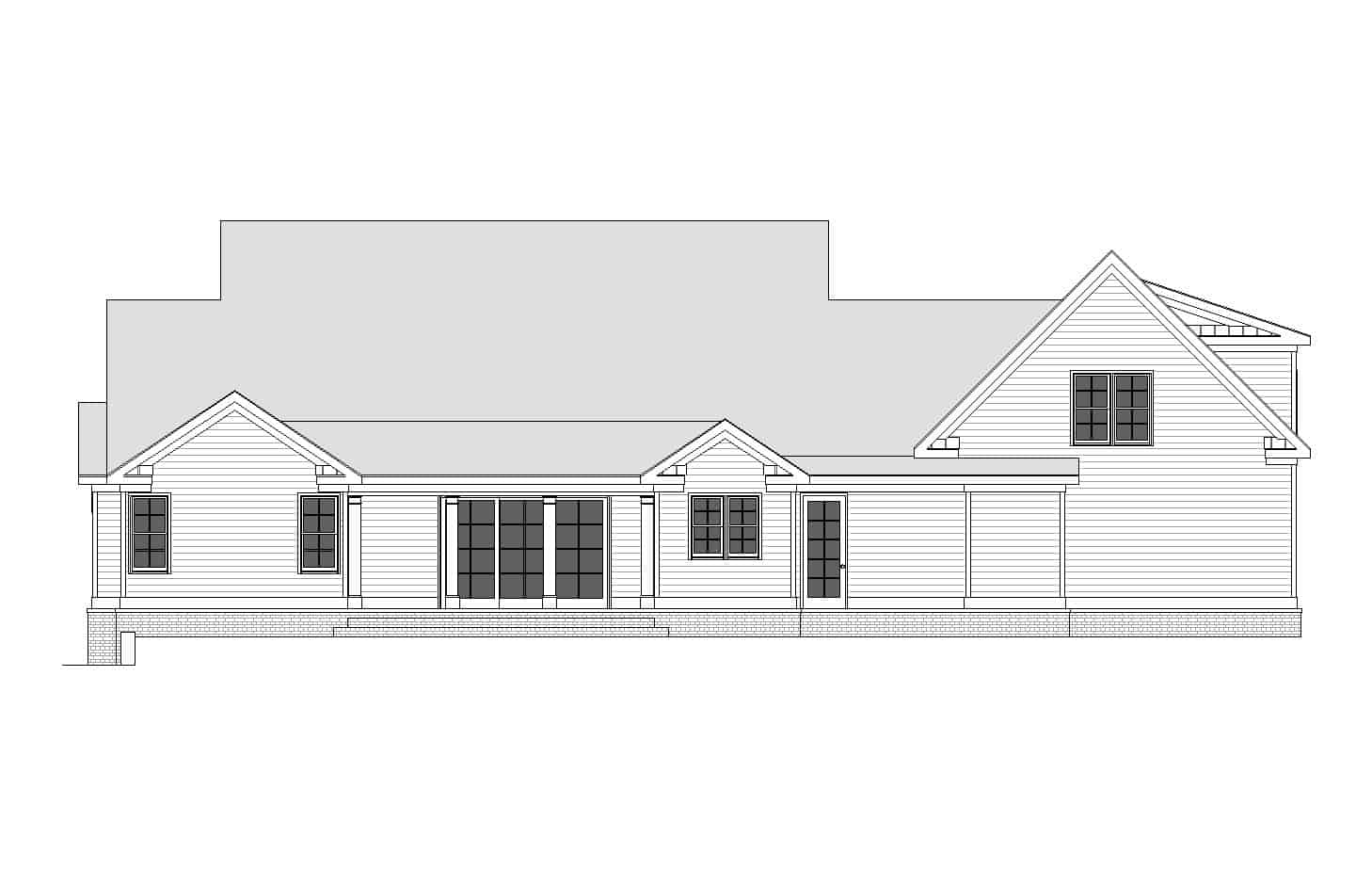 Home Plan Rear Elevation of this 3-Bedroom,3535 Sq Ft Plan -163-1110