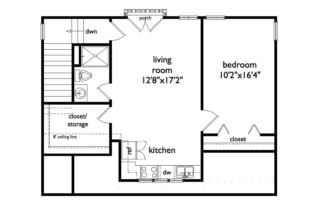 Upper Level of Garage w/Apartments Plan #163-1111