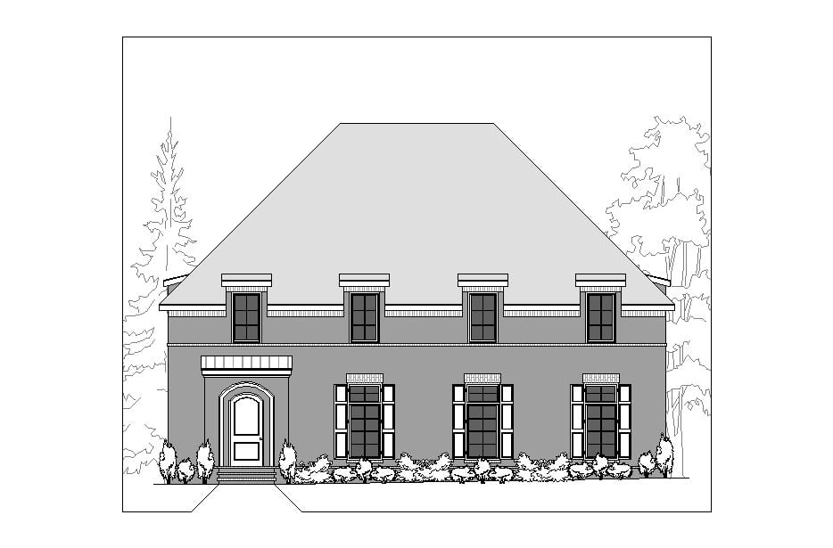 Home Plan Front Elevation of this 4-Bedroom,4175 Sq Ft Plan -163-1112