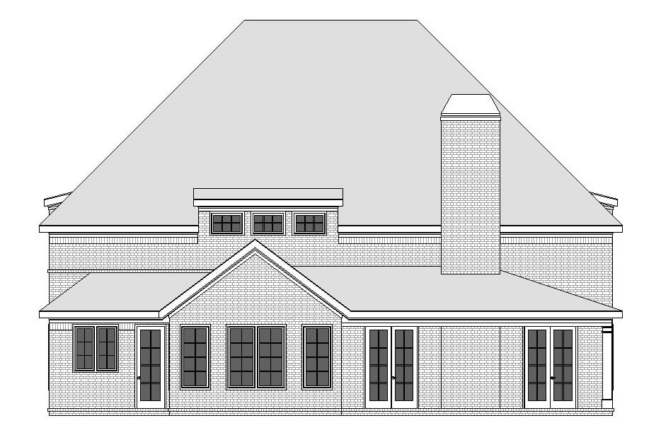 Home Plan Rear Elevation of this 4-Bedroom,4175 Sq Ft Plan -163-1112