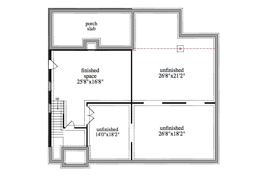 Basement of Craftsman Plan #163-1112