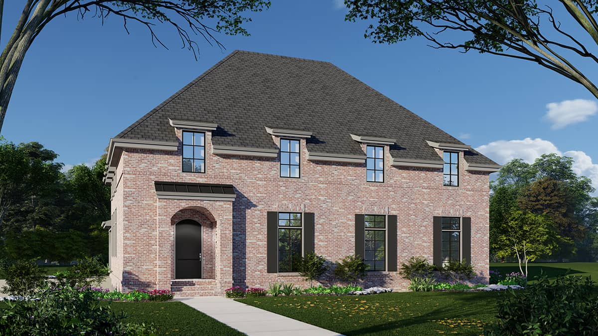 Front elevation of Craftsman home (ThePlanCollection: House Plan #163-1112)