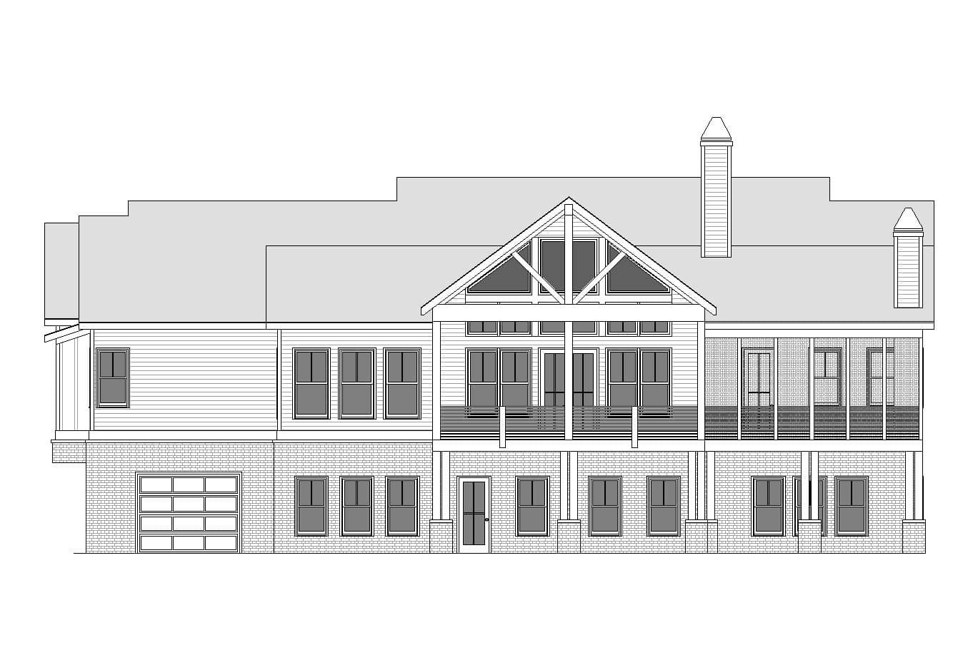 Home Plan Rear Elevation of this 3-Bedroom,2435 Sq Ft Plan -163-1113