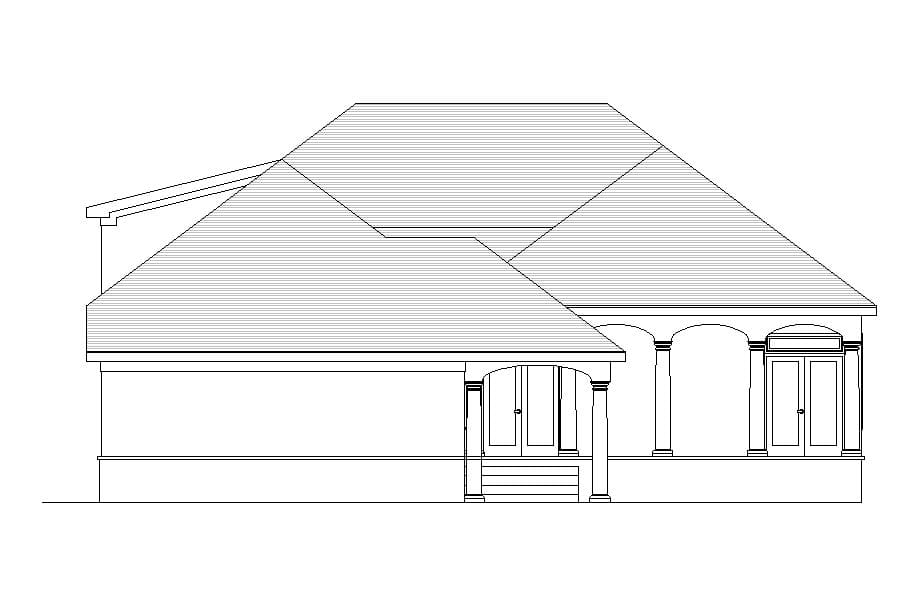 Home Plan Rear Elevation of this 3-Bedroom,2390 Sq Ft Plan -163-1114