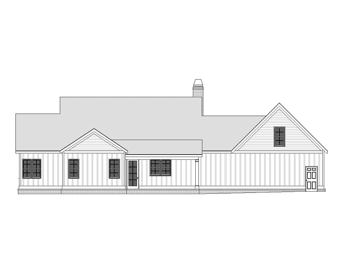Home Plan Rear Elevation of this 3-Bedroom,2180 Sq Ft Plan -163-1115