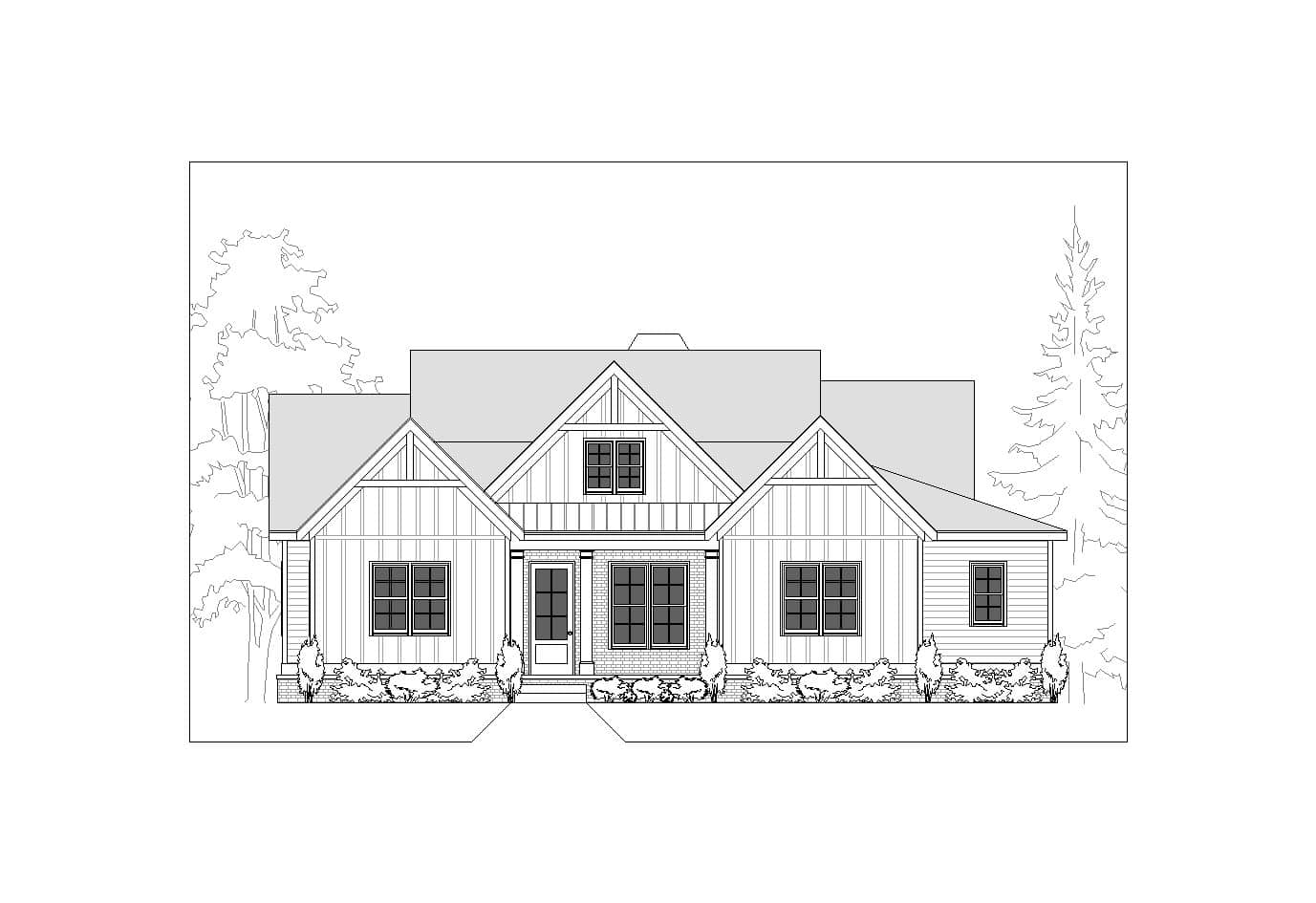 Home Plan Front Elevation of this 3-Bedroom,2090 Sq Ft Plan -163-1116